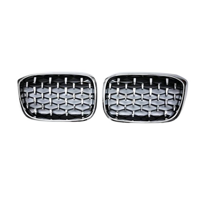 Ein Paar, kompatibel für BMW X3 G01 G08 X4 G02, Diamant-Nierengrill, Frontstoßstangengrill, Auto-Styling-Zubehör(All Silver) von XWBTRQLK