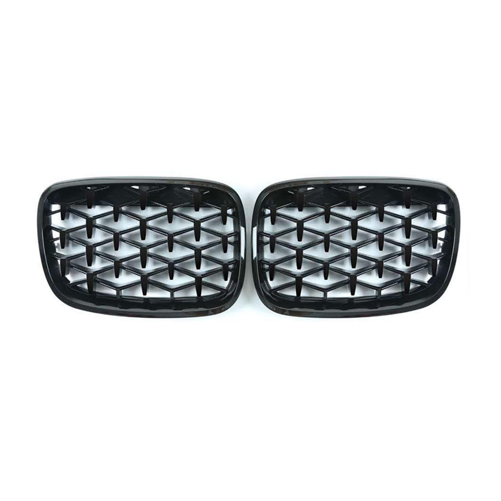 Ein Paar Auto-Styling, kompatibel für BMW E70 E71 E72 X5 X6 2007–2013, Diamantgrills, vorderer Nierengrill, Chrom-Mesh-Kühlergrill, Autozubehör(Gloss Black) von XWBTRQLK