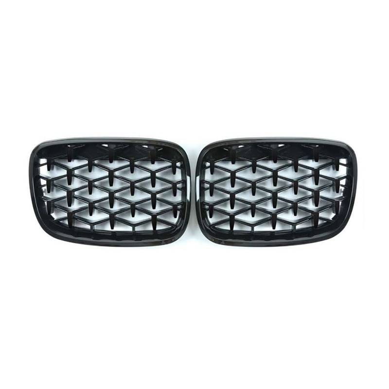 Ein Paar Auto-Styling, kompatibel für BMW E70 E71 E72 X5 X6 2007–2013, Diamantgrills, vorderer Nierengrill, Chrom-Mesh-Kühlergrill, Autozubehör(Gloss Black) von XWBTRQLK
