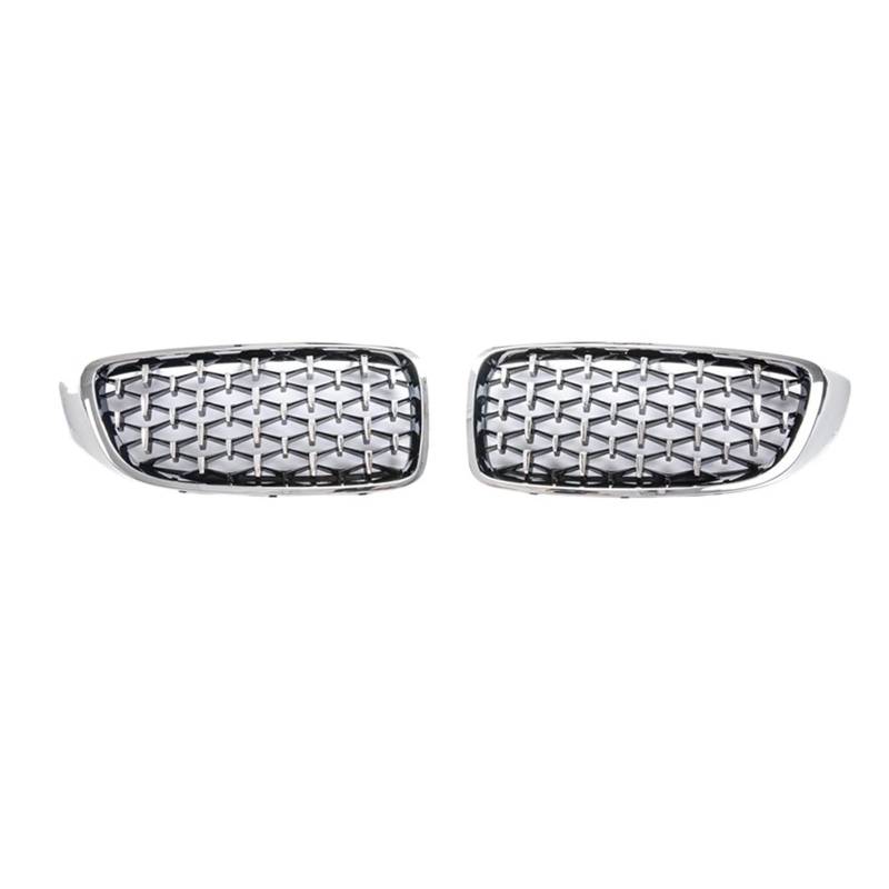 Ein Paar Chrom-Diamant-Nierengitter im Meteor-Stil für die Frontstoßstange, kompatibel mit BMW 4er-Reihe F32 F33 F36 F82 F83 M3 M4 14-20 Autozubehör(All Silver) von XWBTRQLK