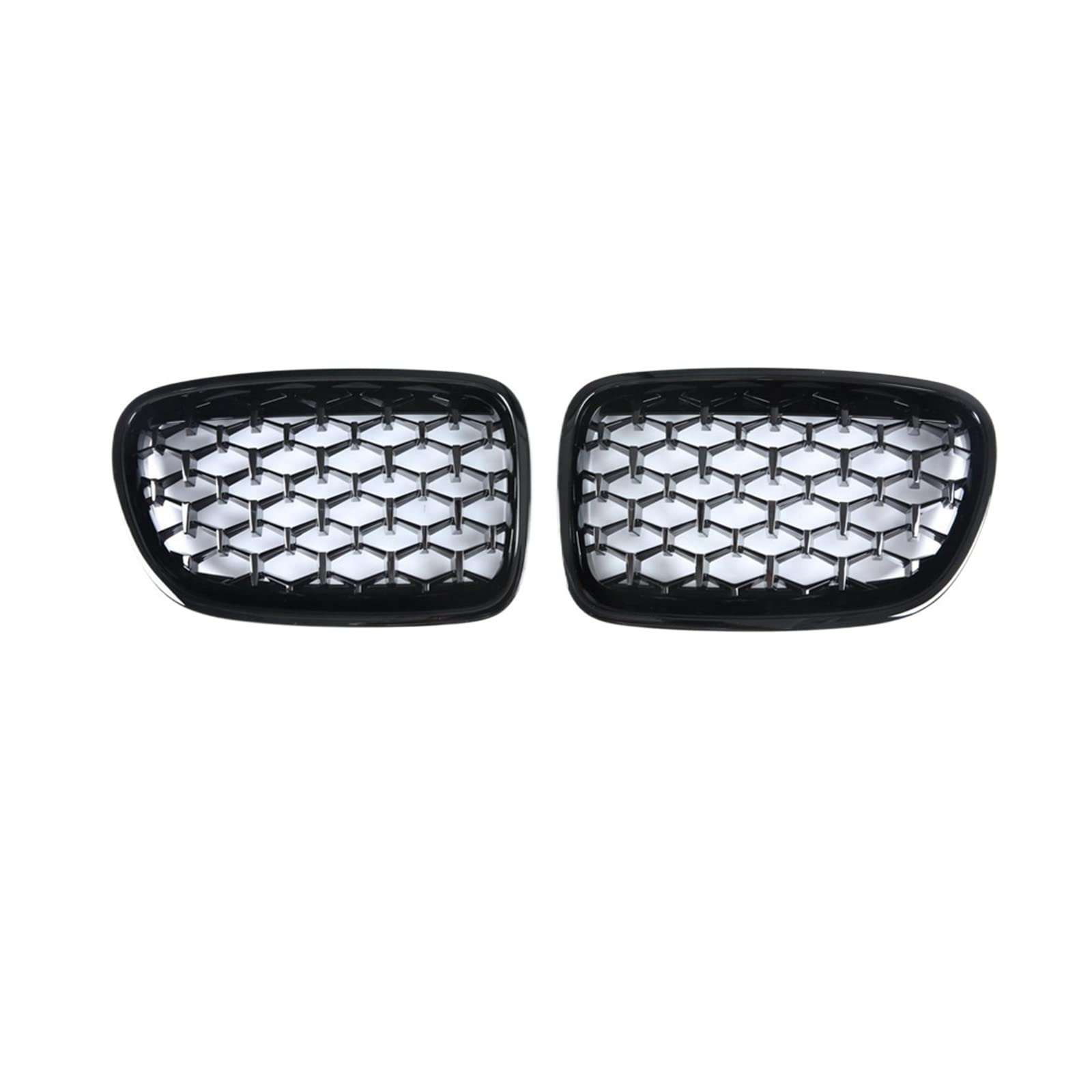 Ein Paar Diamantgrills, kompatibel mit BMW 5 Series GT F07 528i 535i 550i 2009–2017, Frontstoßstange, Nierengitter, Auto-Styling(Gloss Black) von XWBTRQLK
