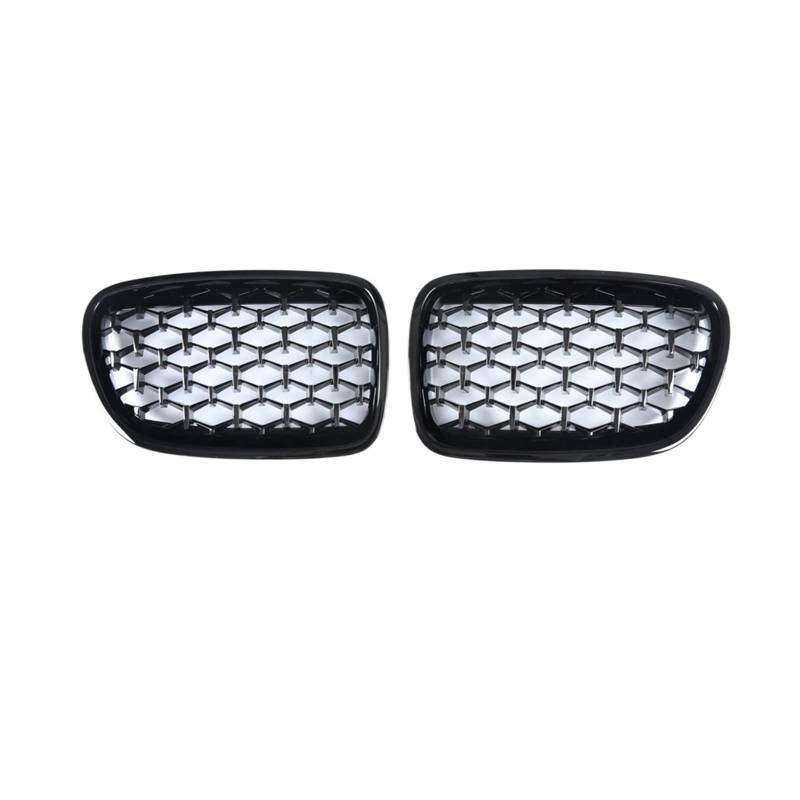 Ein Paar Diamantgrills, kompatibel mit BMW 5 Series GT F07 528i 535i 550i 2009–2017, Frontstoßstange, Nierengitter, Auto-Styling(Gloss Black) von XWBTRQLK