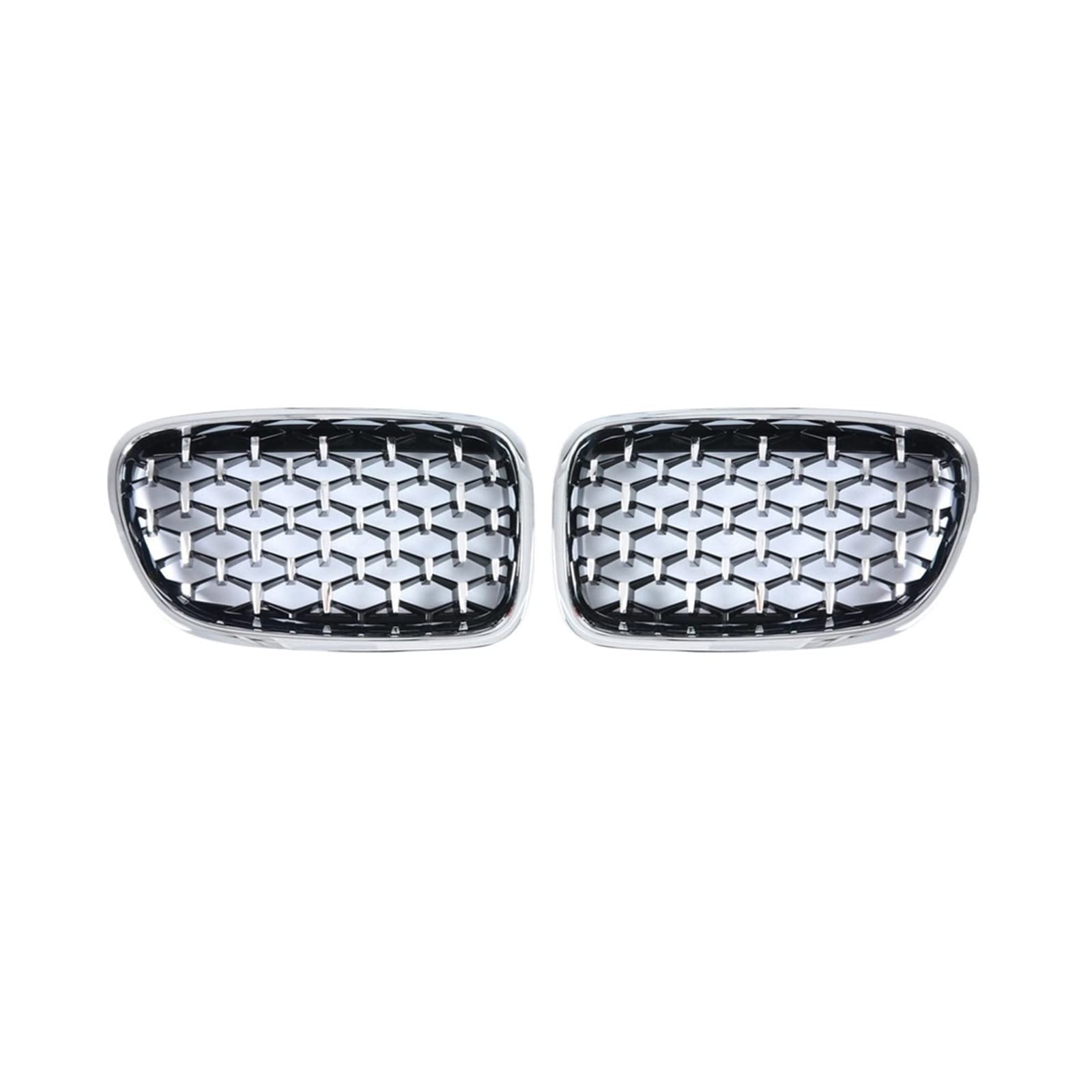 Ein Paar F07 Diamantgrills, kompatibel für BMW 5er GT F07 528i 535i 550i 2009–2017, Frontstoßstange, Nierengitter, Auto-Styling(All Silver) von XWBTRQLK