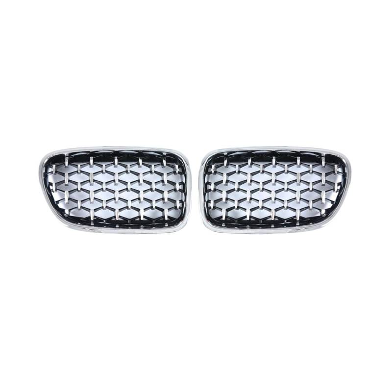 Ein Paar F07 Diamantgrills, kompatibel für BMW 5er GT F07 528i 535i 550i 2009–2017, Frontstoßstange, Nierengitter, Auto-Styling(All Silver) von XWBTRQLK