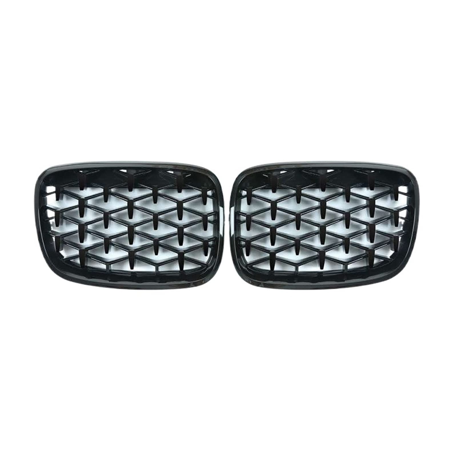 Ein Paar Nierengrill für die vordere Stoßstange, Diamant-Meteor-Stil, kompatibel mit BMW F15 F16 X5 X6 2014–2018, Autozubehör(Gloss Black) von XWBTRQLK