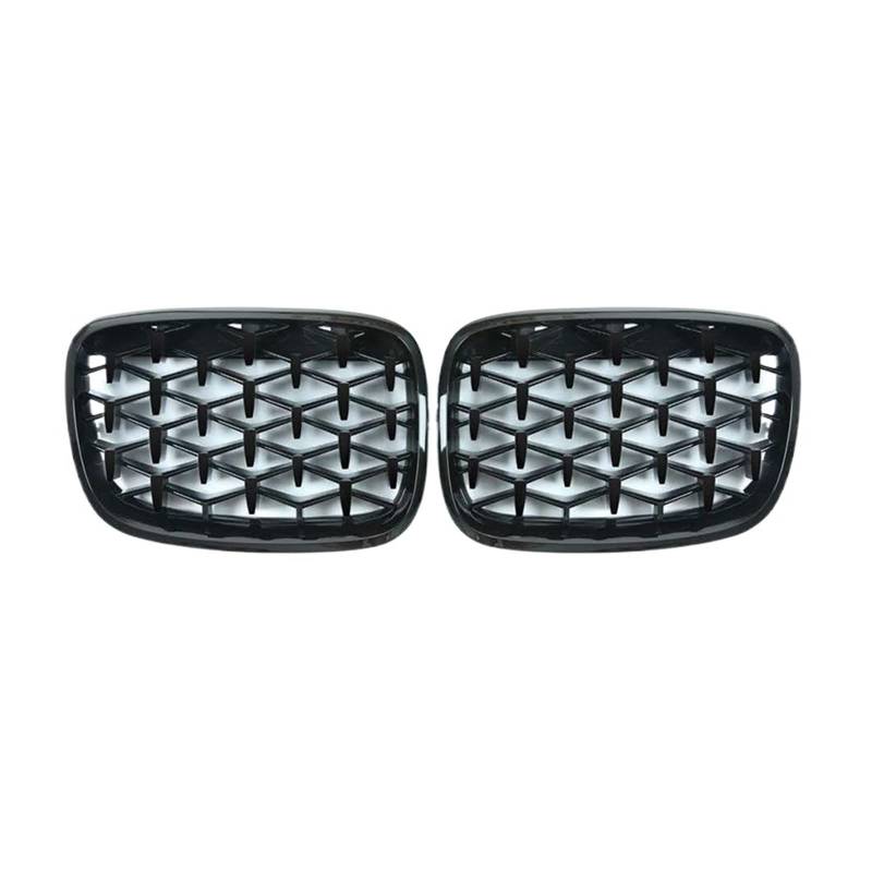 Ein Paar Nierengrill für die vordere Stoßstange, Diamant-Meteor-Stil, kompatibel mit BMW F15 F16 X5 X6 2014–2018, Autozubehör(Gloss Black) von XWBTRQLK