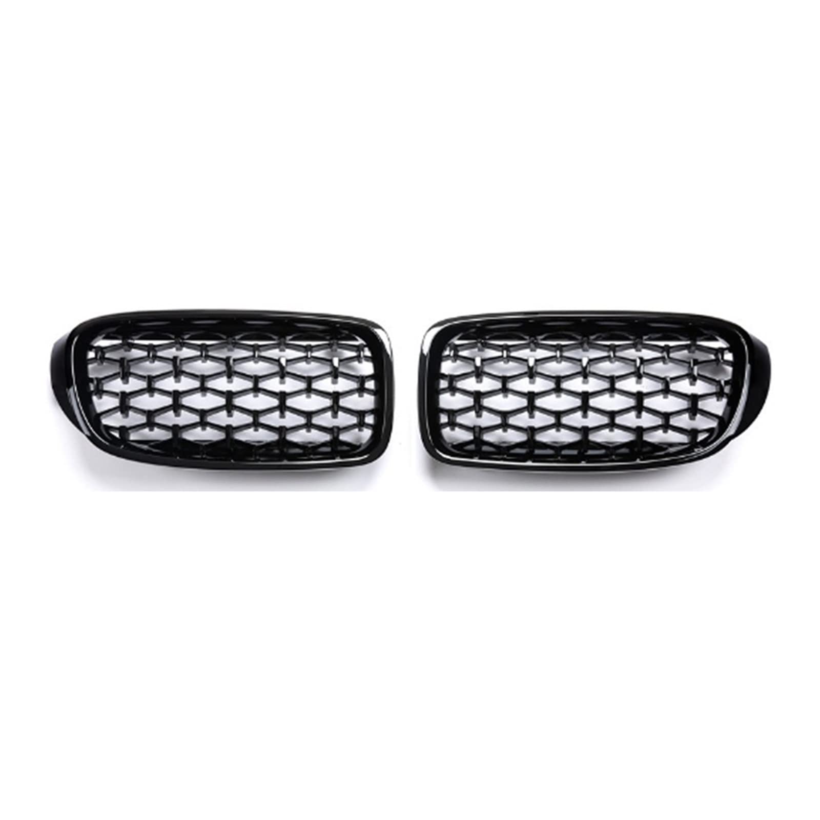 Ein Paar Nierengrills für die Frontstoßstange, kompatibel mit BMW 3er GT F34 2012–2019, Chrom-Diamant-Limousinengrill, Meteor-Stil(Gloss Black) von XWBTRQLK