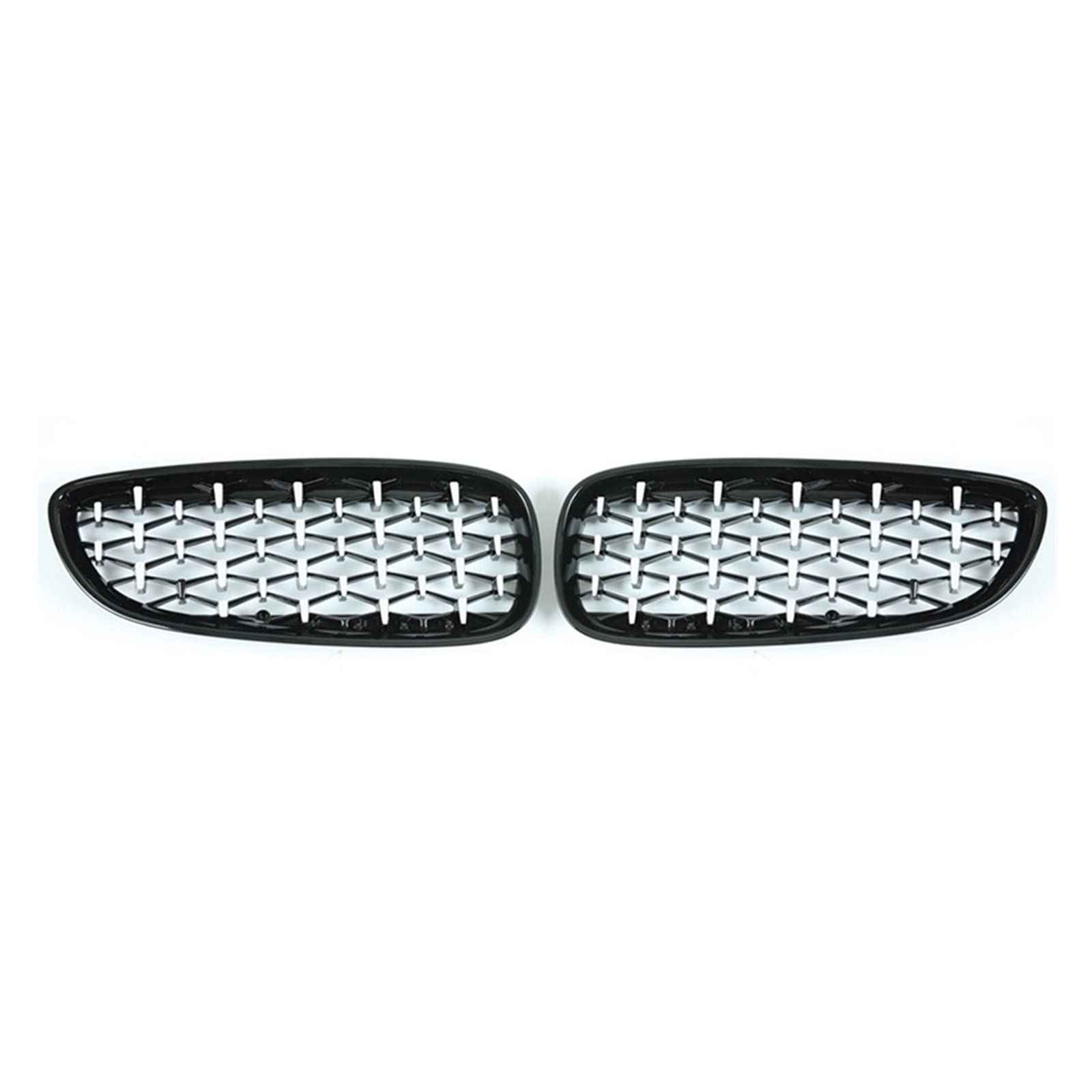 Ein Paar Nierengrills im Diamant-Stil für die vordere Stoßstange, kompatibel mit BMW Z4 E89 2009–2016, Autozubehör, Auto-Styling-Dekoration(Silver and Black) von XWBTRQLK