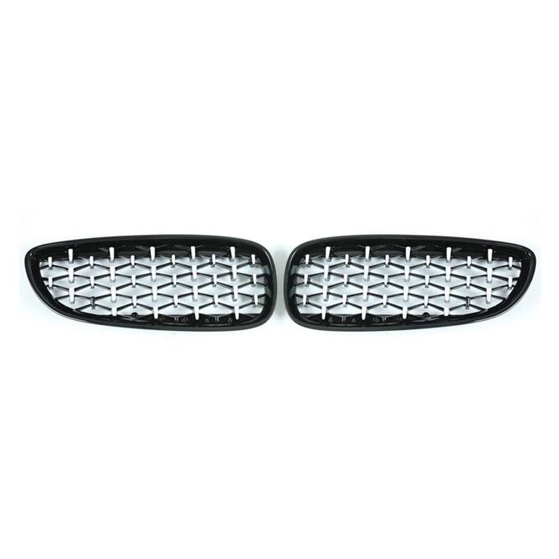 Ein Paar Nierengrills im Diamant-Stil für die vordere Stoßstange, kompatibel mit BMW Z4 E89 2009–2016, Autozubehör, Auto-Styling-Dekoration(Silver and Black) von XWBTRQLK