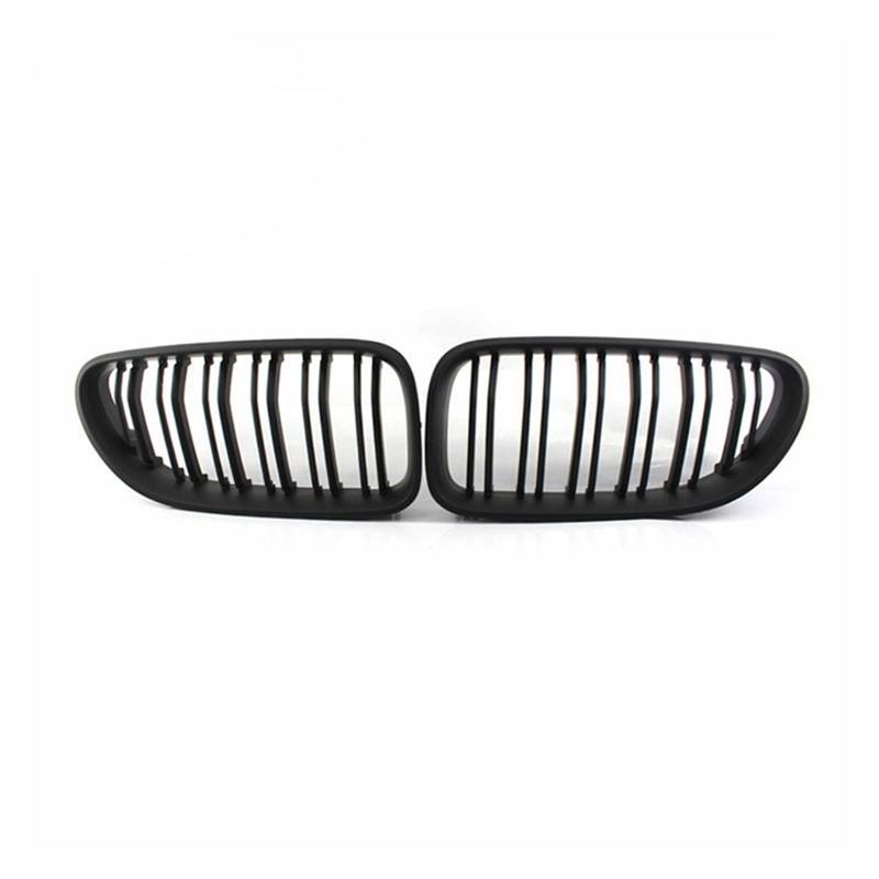 Ein Paar glänzend schwarz/M Farbe Front Nierengrill Stoßstange Grill Doppel Lamellen Linie Kompatibel für BMW 6 Series F06 F12 F13 M6 2012-2017(Matte Black) von XWBTRQLK