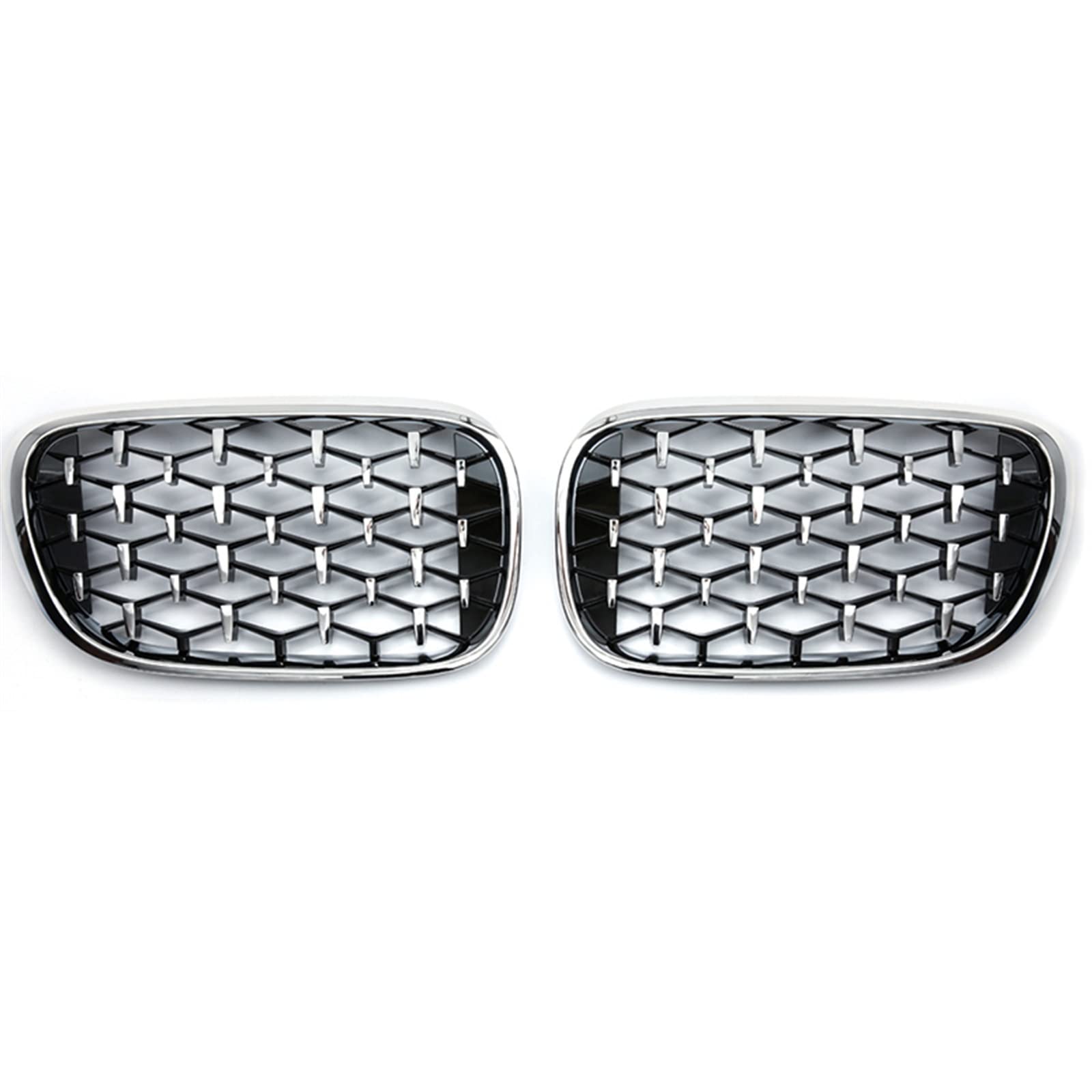 Ein Paar kompatibel für BMW 7er G11 G12 2016–2020 Diamantgrills, Nierengrill, Renngitter, Ersatz, Auto-Styling(Full Silver) von XWBTRQLK