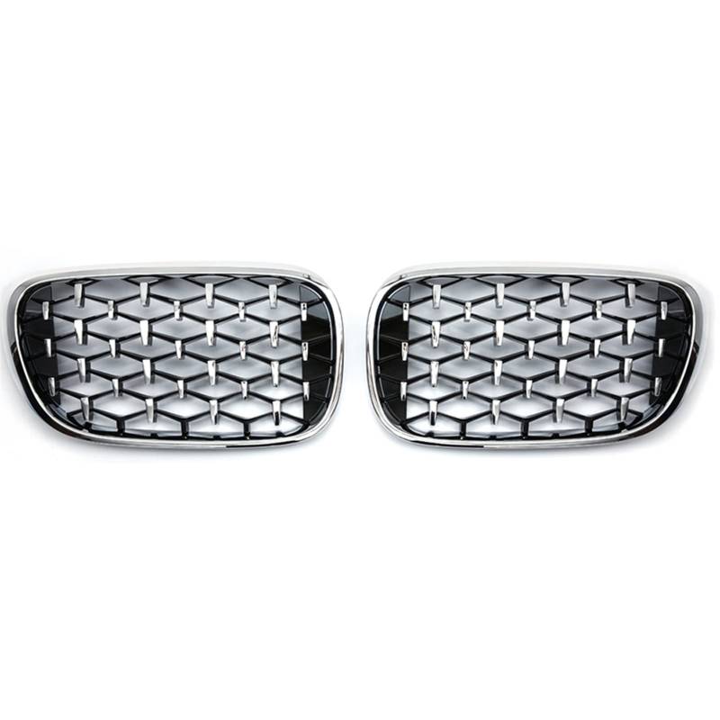 Ein Paar kompatibel für BMW 7er G11 G12 2016–2020 Diamantgrills, Nierengrill, Renngitter, Ersatz, Auto-Styling(Full Silver) von XWBTRQLK