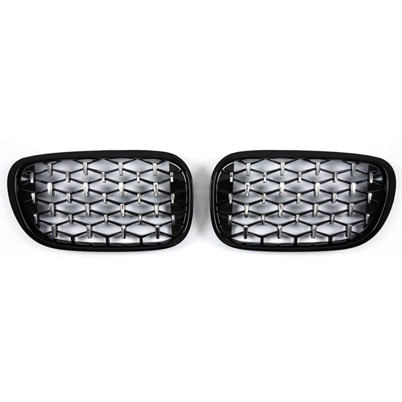 Ein Paar kompatibel für BMW 7er G11 G12 2016–2020 Diamantgrills, Nierengrill, Renngitter, Ersatz, Auto-Styling(Silver and Black) von XWBTRQLK