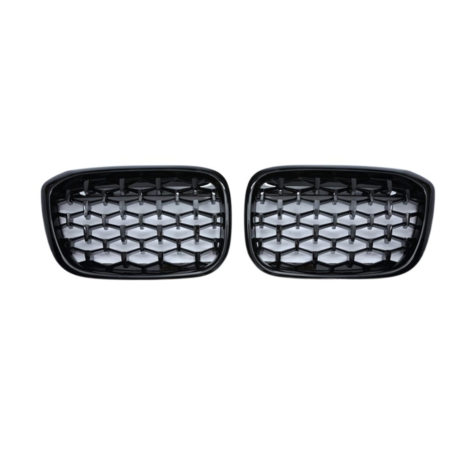 Ein Paar kompatibel für BMW X3 G01 G08 X4 G02 2017–2020 Auto-Diamantgrills, vorderer Nierengrill, Chrom-Mesh-Grill, Autozubehör(Gloss Black) von XWBTRQLK