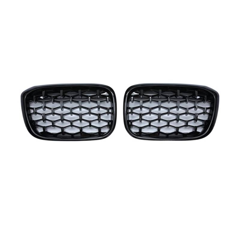 Ein Paar kompatibel für BMW X3 G01 G08 X4 G02 2017–2020 Auto-Diamantgrills, vorderer Nierengrill, Chrom-Mesh-Grill, Autozubehör(Gloss Black) von XWBTRQLK