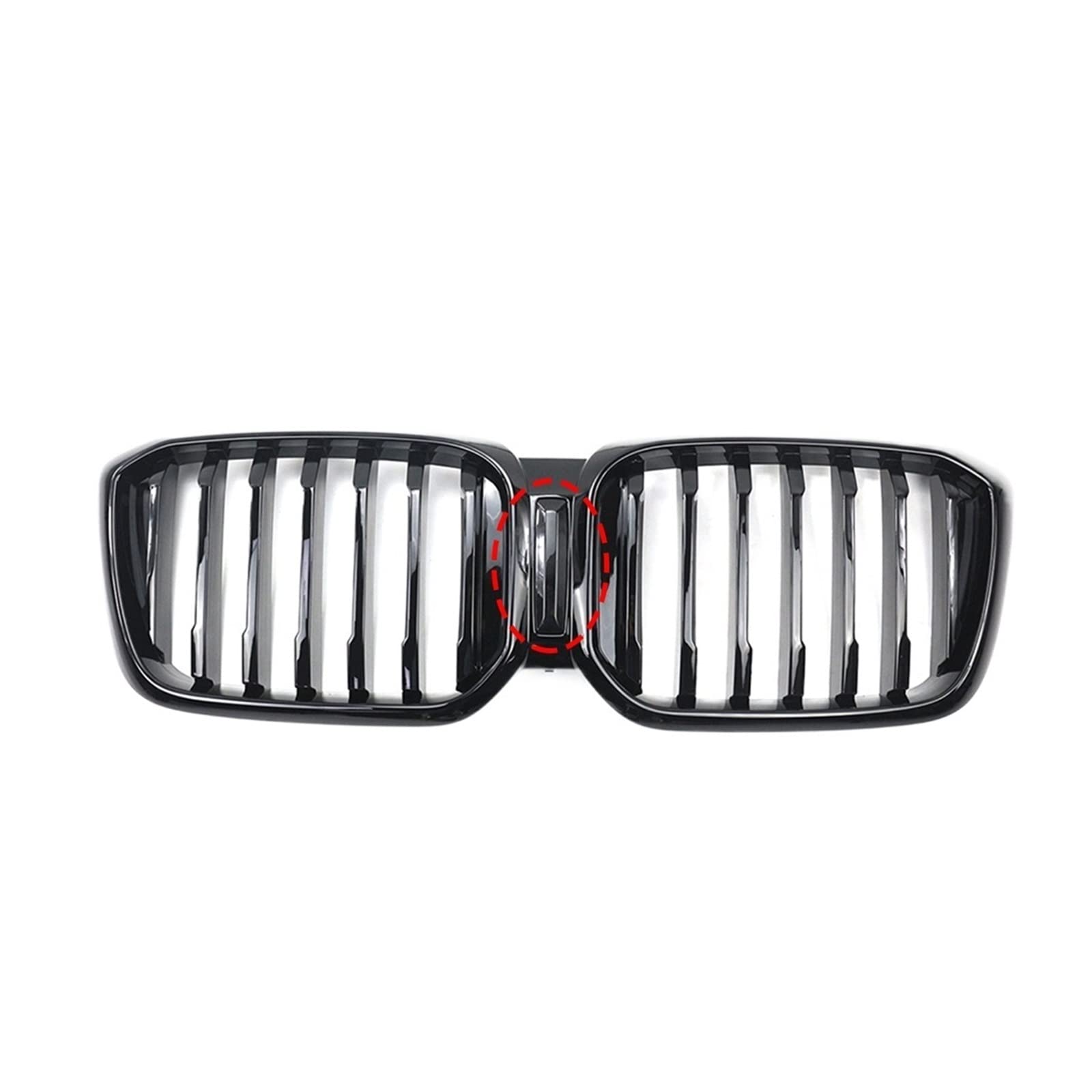 Front Racing Nierengrill Doppellamelle Glänzend Schwarz Sportgrill Kompatibel Für BMW X3 X4 G01 G02 LCI 2022+ Autozubehör Ersatzteil(1-Slat Without Hole) von XWBTRQLK