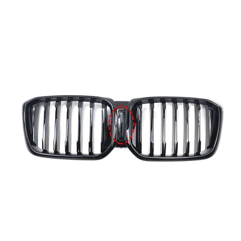 Front Racing Nierengrill Doppellamelle Glänzend Schwarz Sportgrill Kompatibel Für BMW X3 X4 G01 G02 LCI 2022+ Autozubehör Ersatzteil(1-Slat Without Hole) von XWBTRQLK