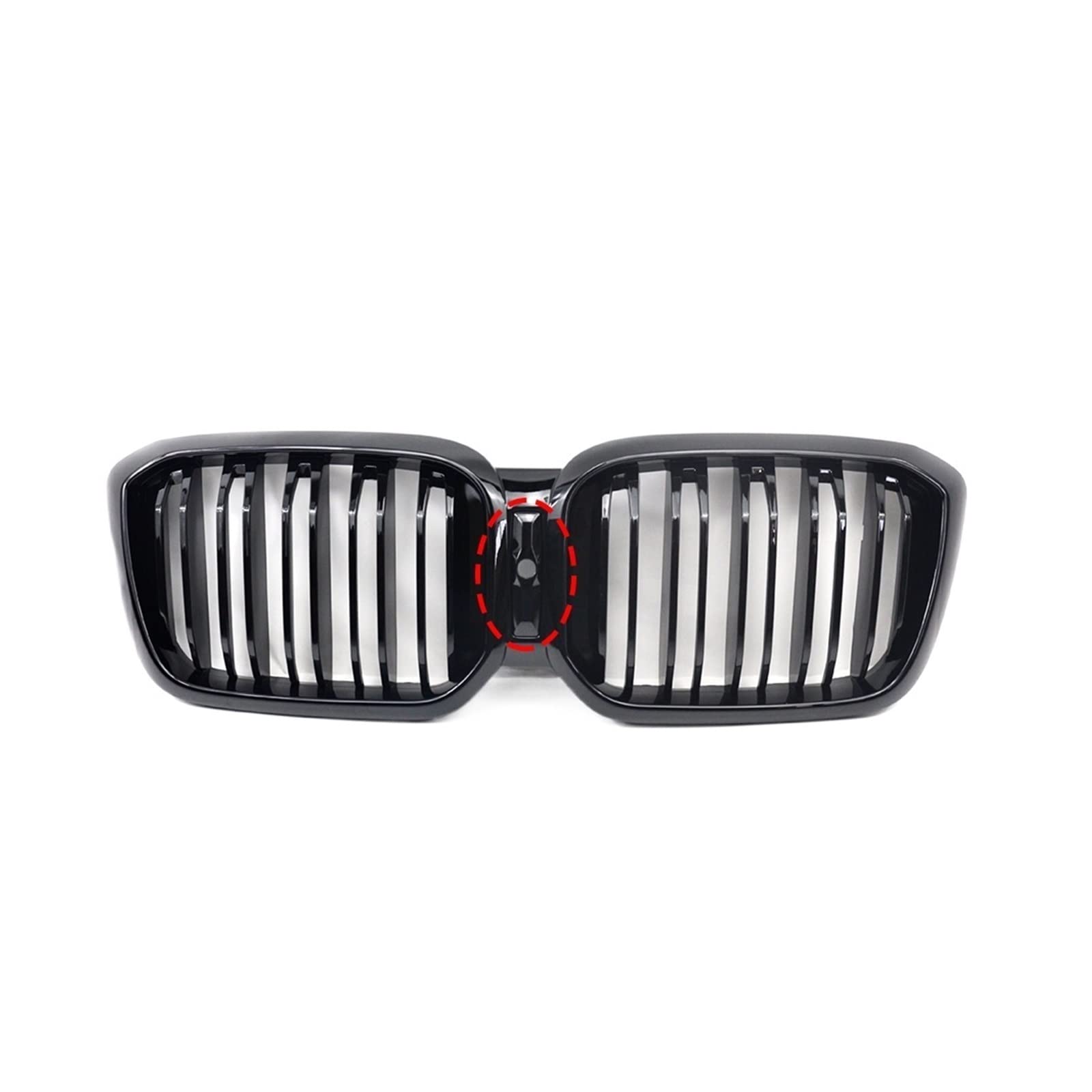 Front Racing Nierengrill Doppellamelle Glänzend Schwarz Sportgrill Kompatibel Für BMW X3 X4 G01 G02 LCI 2022+ Autozubehör Ersatzteil(2-Slat With Hole) von XWBTRQLK