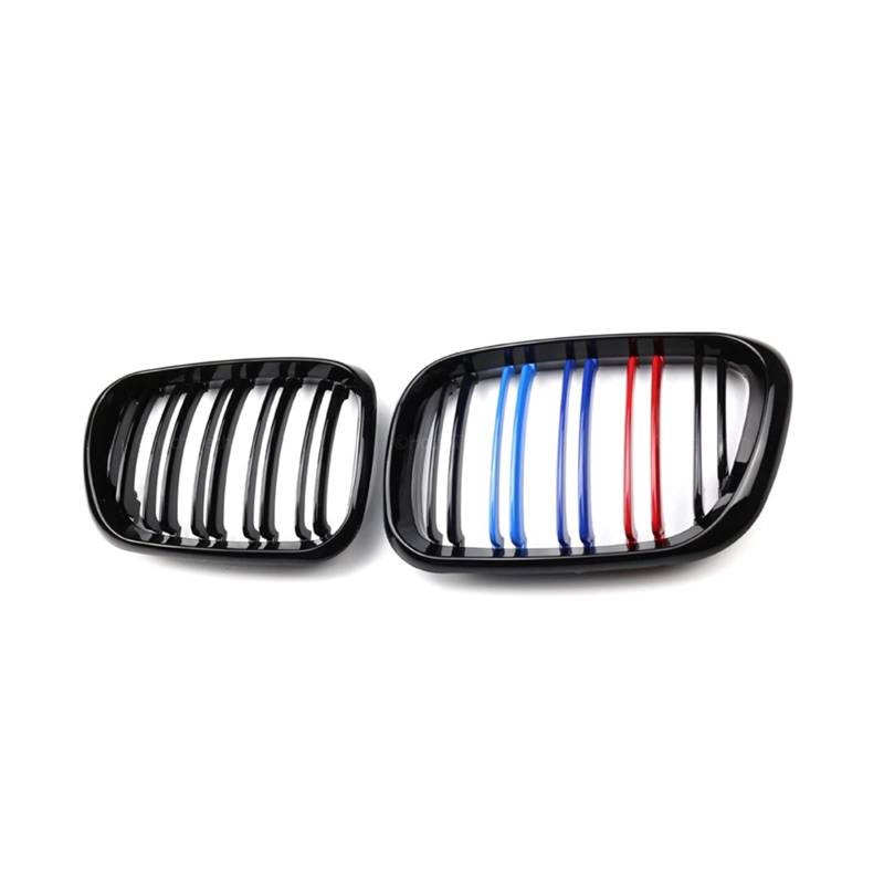 Frontstoßstangen-Nierengrill, Doppellamellen-Rennsportgrill, kompatibel mit BMW X5 E53 Pre-LCI 1999 2000 2001 2002 2003, Autozubehör(3color) von XWBTRQLK