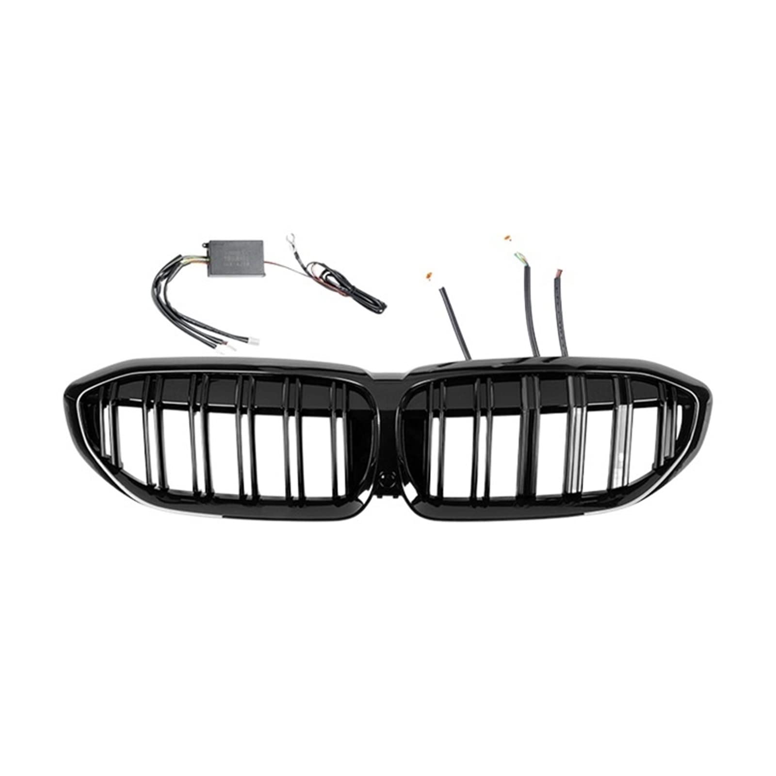 Frontstoßstangengrillmaske, LED-Licht, komplett schwarzer Kühlergrill, kompatibel mit BMW 3er-Renngrills, Autozubehör 20–22 Frontstoßstangengrillmaske, LED-Licht, komplett schwarzer Kühlergrill, kompatibel mit BMW 3er-Renngrills, Autozubehör 20–22 von XWBTRQLK