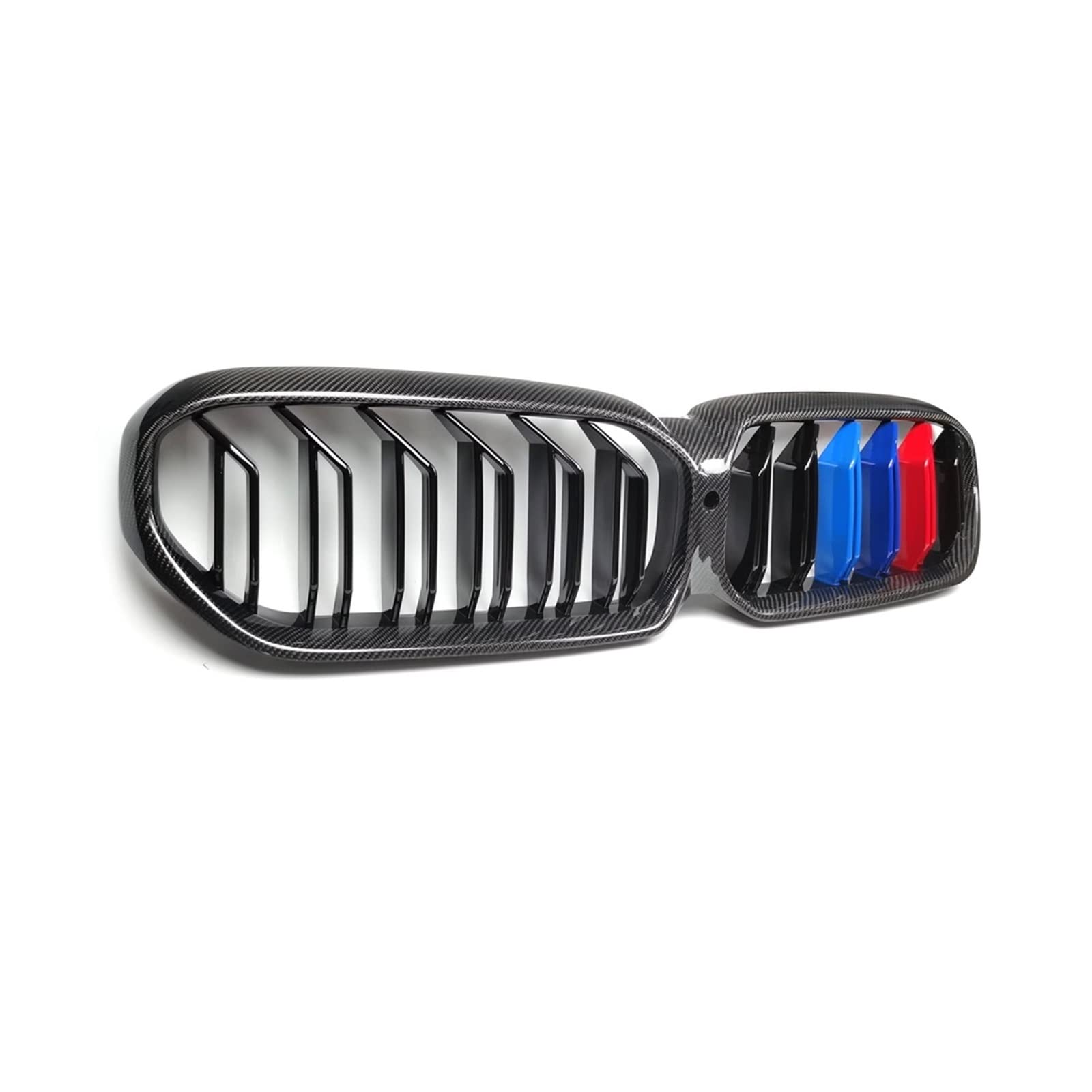 G30 ABS + Kohlefaser + Kühlergrill in M-Farbe, kompatibel mit BMW 5er-Reihe G30, Frontstoßstange in Pianoschwarz, Facelift G31 F90 (M5) 2020+, Auto-Styling-Grill(CF Color) von XWBTRQLK