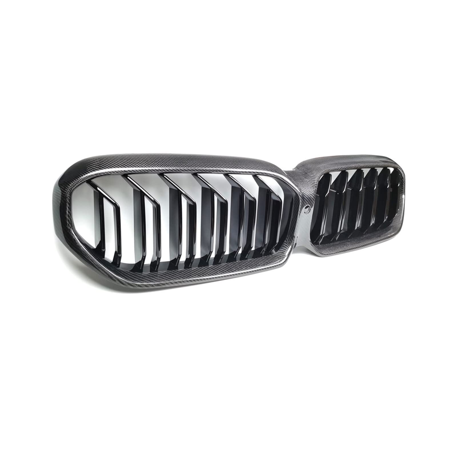 G30 ABS + Kohlefaser + Kühlergrill in M-Farbe, kompatibel mit BMW 5er-Reihe G30, Frontstoßstange in Pianoschwarz, Facelift G31 F90 (M5) 2020+, Auto-Styling-Grill(CF Gloss Black) von XWBTRQLK