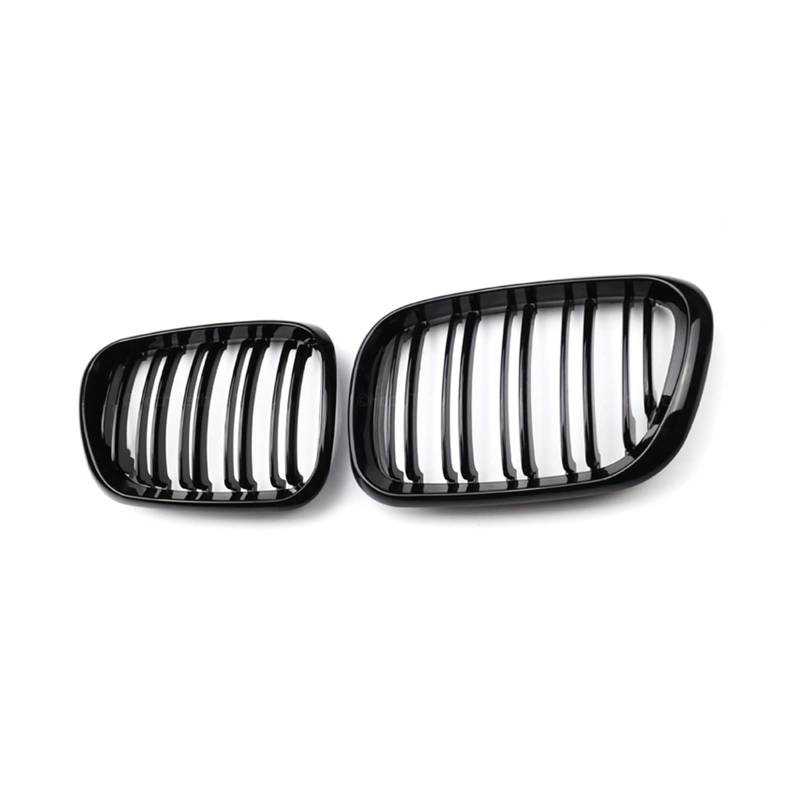 Glänzend Schwarz Front Hood Niere Grill ABS Dual Line Kompatibel Für BMW X5 E53 Pre-LCI 1999 2000 2001 2002 2003 Zubehör(All Black) von XWBTRQLK