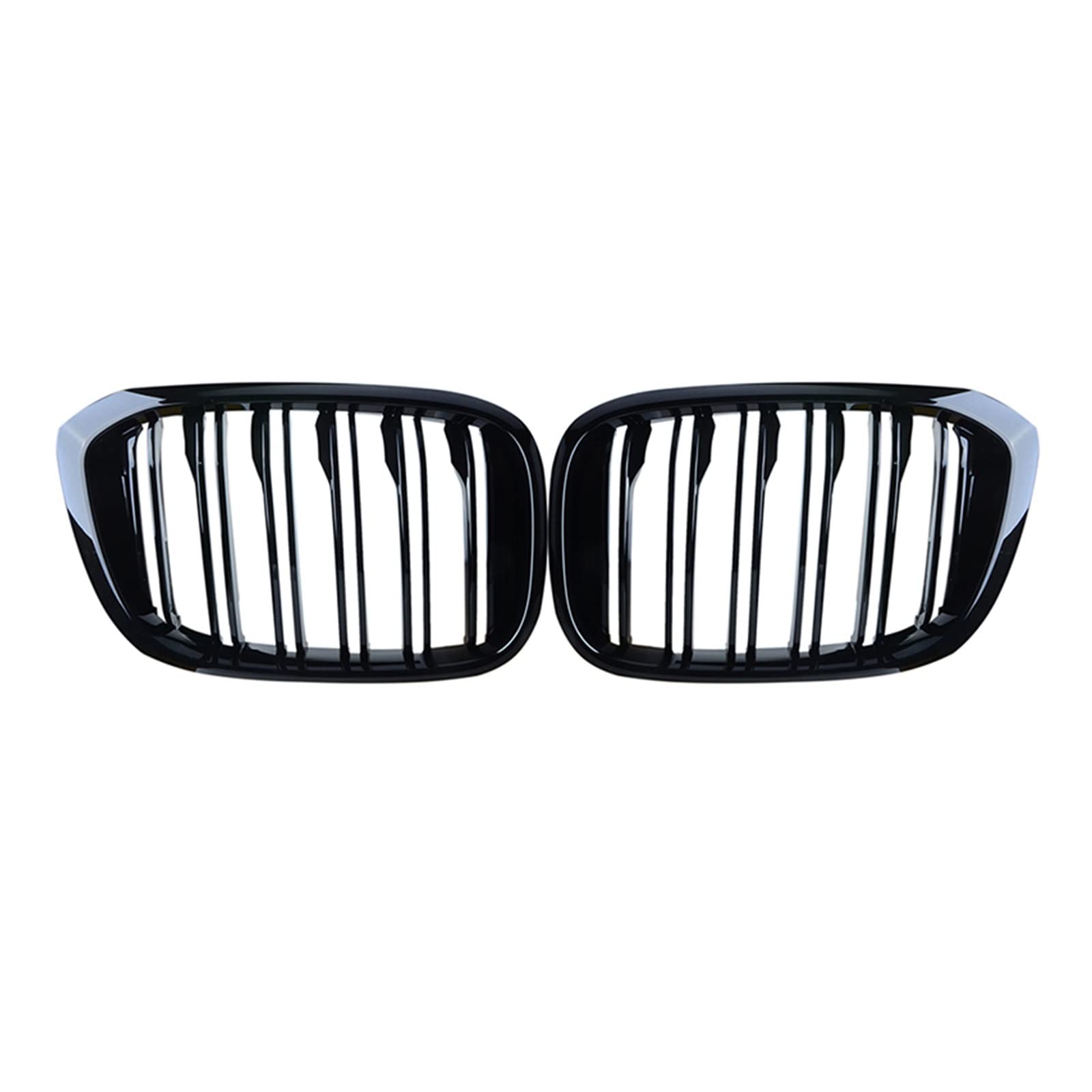 Glänzend Schwarz Front Stoßstange Niere Kühlergrill 1 & 2 Lamellen Lufteinlass Grill Kompatibel Für BMW X3 G01 X4 G02 G08 2018-2021 auto Zubehör(Gloss Black Dual) von XWBTRQLK