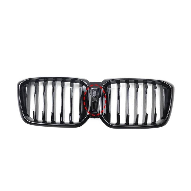 Glänzend schwarzer Nieren-Ersatzgrill für die vordere Stoßstange, kompatibel mit BMW X3 X4 G01 G02 LCI 2022+ M Power Performance Sport Style Racing Grills(1-Slat With Hole) von XWBTRQLK