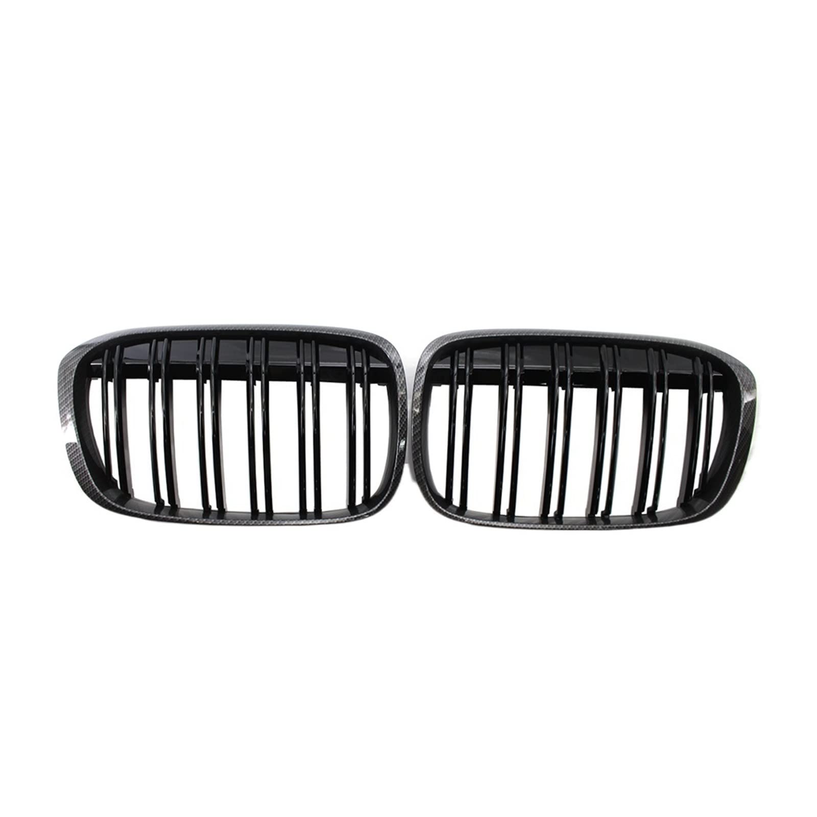 Kompatibel Für BMW F48 F49 X1 Serie 16-17 Carbon Faser Typ Rahmen Schwarz Dual Lamellen Kühlergrill von XWBTRQLK