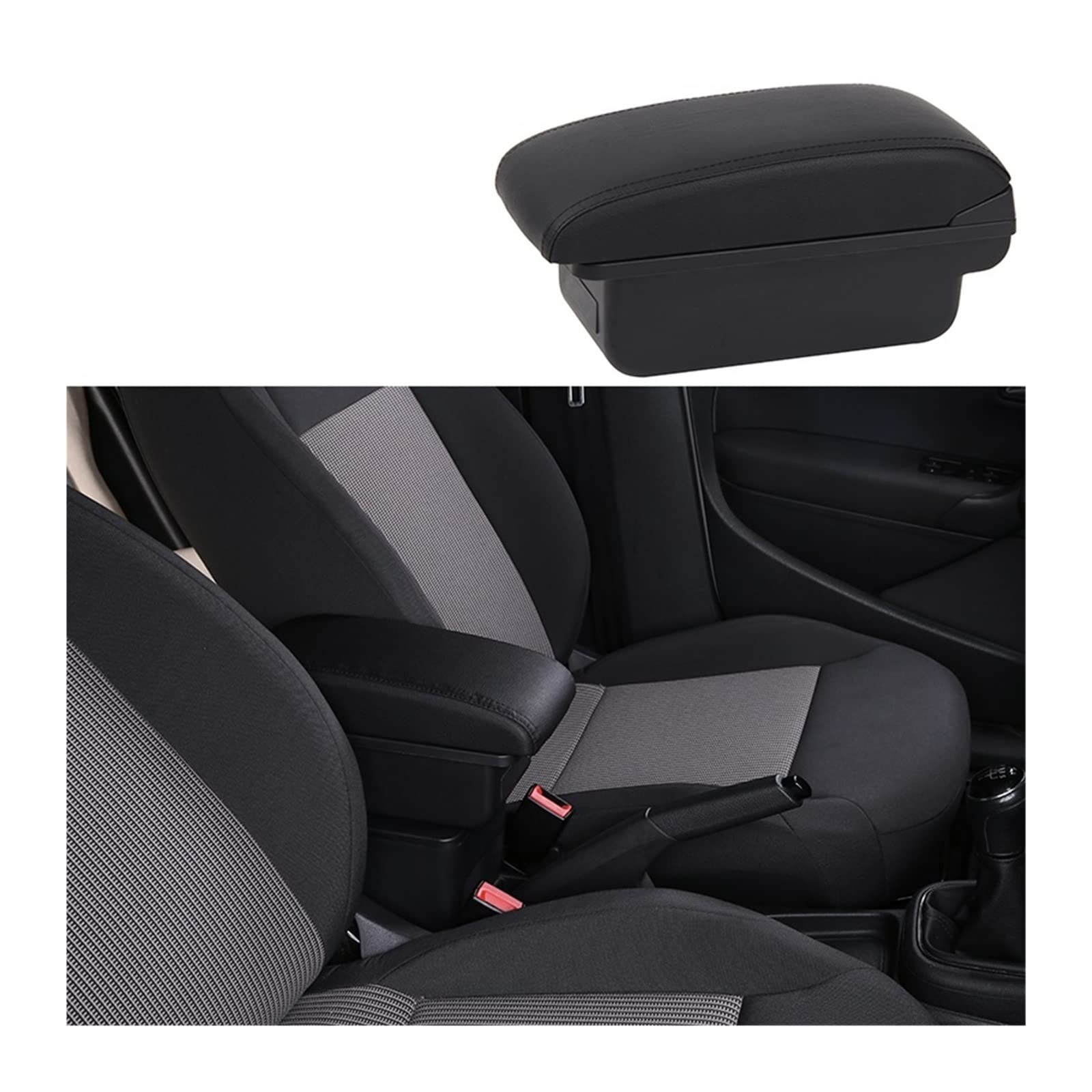 Kompatibel for Opel Astra Armlehne Box Kompatibel for Opel Astra H Auto Armlehne Interne Modifikation USB Lade Auto Teile 2008-2011(B1-black black NOusb) von XWBTRQLK