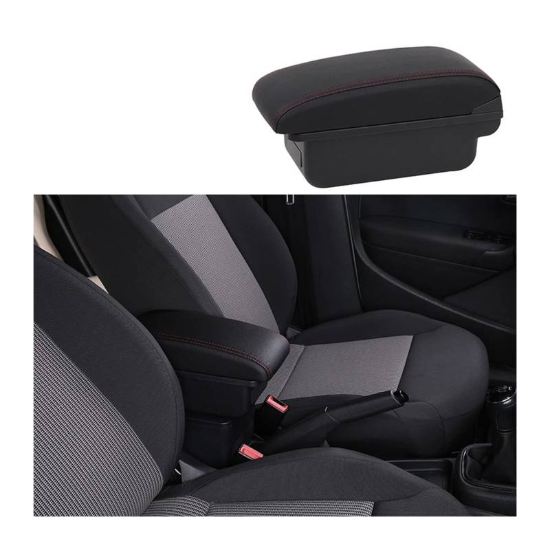 Kompatibel for Opel Astra Armlehne Box Kompatibel for Opel Astra H Auto Armlehne Interne Modifikation USB Lade Auto Teile 2008-2011(B1-black red no usb) von XWBTRQLK
