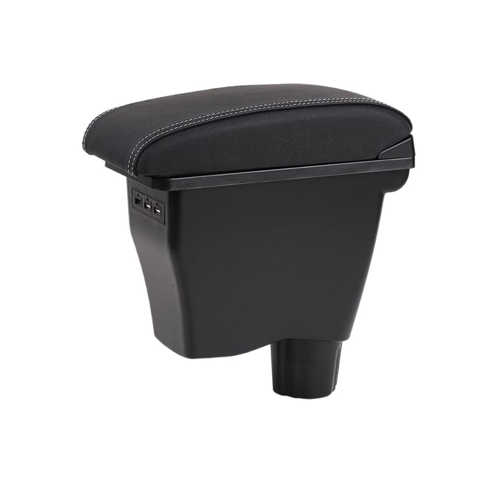 Kompatibel for Smart Fortwo Forfour Auto Armlehne Box Retrofit Teile Innen Lagerung Box 3USB Einfache Verwendung Auto Zubehör(A-black white 3 usb) von XWBTRQLK