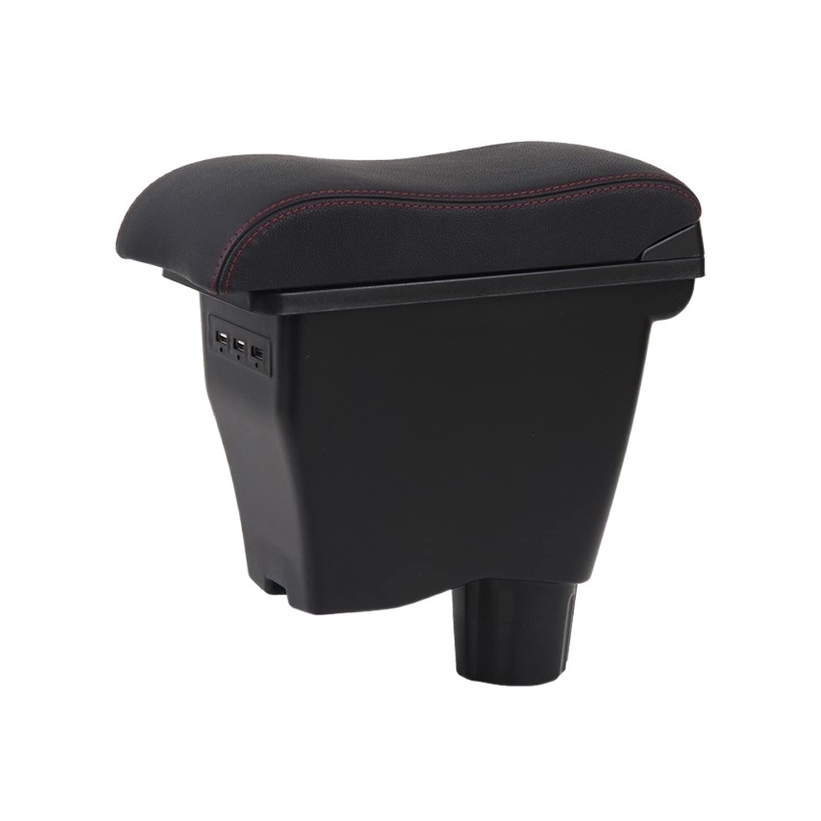 Kompatibel for Smart Fortwo Forfour Auto Armlehne Box Retrofit Teile Innen Lagerung Box 3USB Einfache Verwendung Auto Zubehör(B-black red 3 usb) von XWBTRQLK