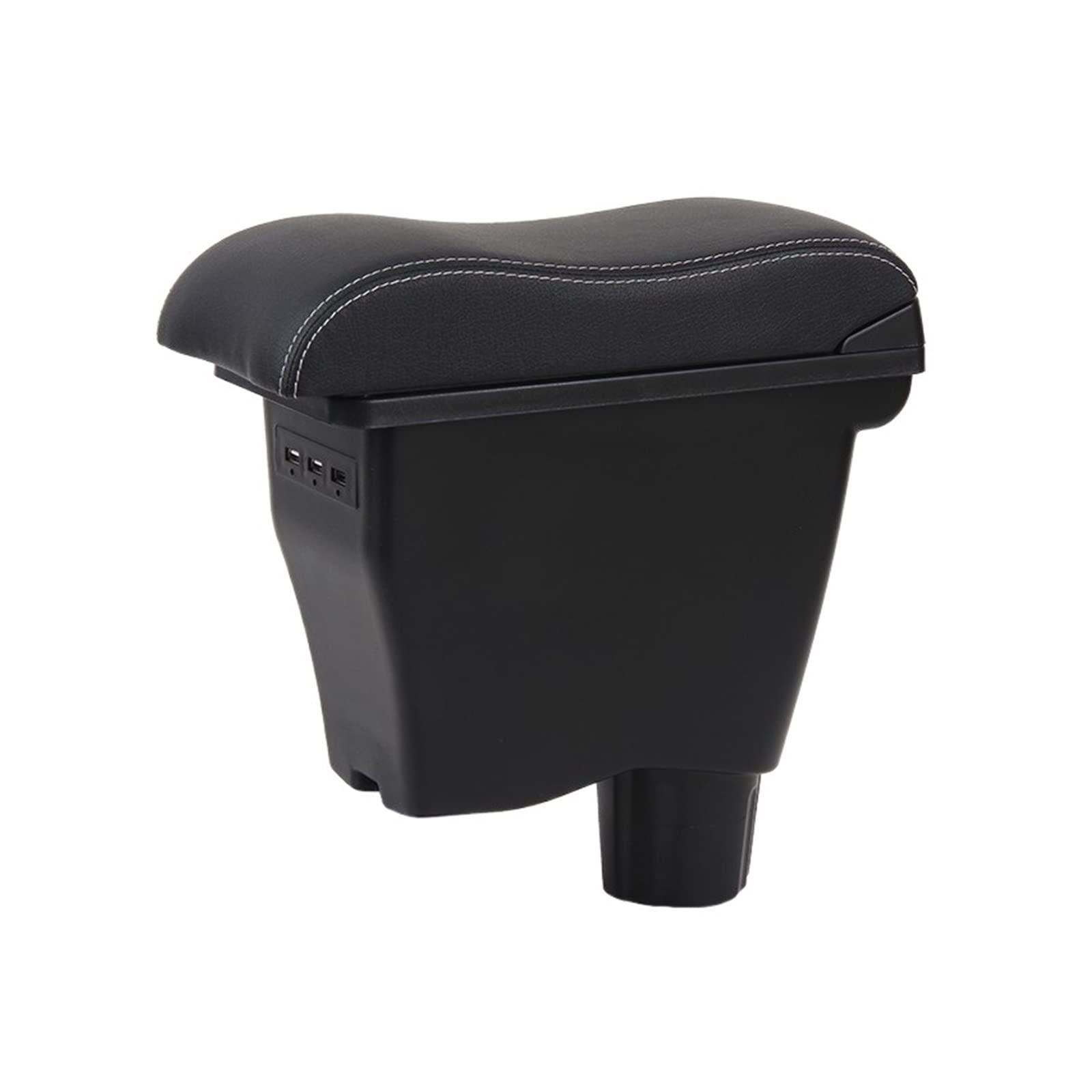Kompatibel for Smart Fortwo Forfour Auto Armlehne Box Retrofit Teile Innen Lagerung Box 3USB Einfache Verwendung Auto Zubehör(B-black white 3 usb) von XWBTRQLK