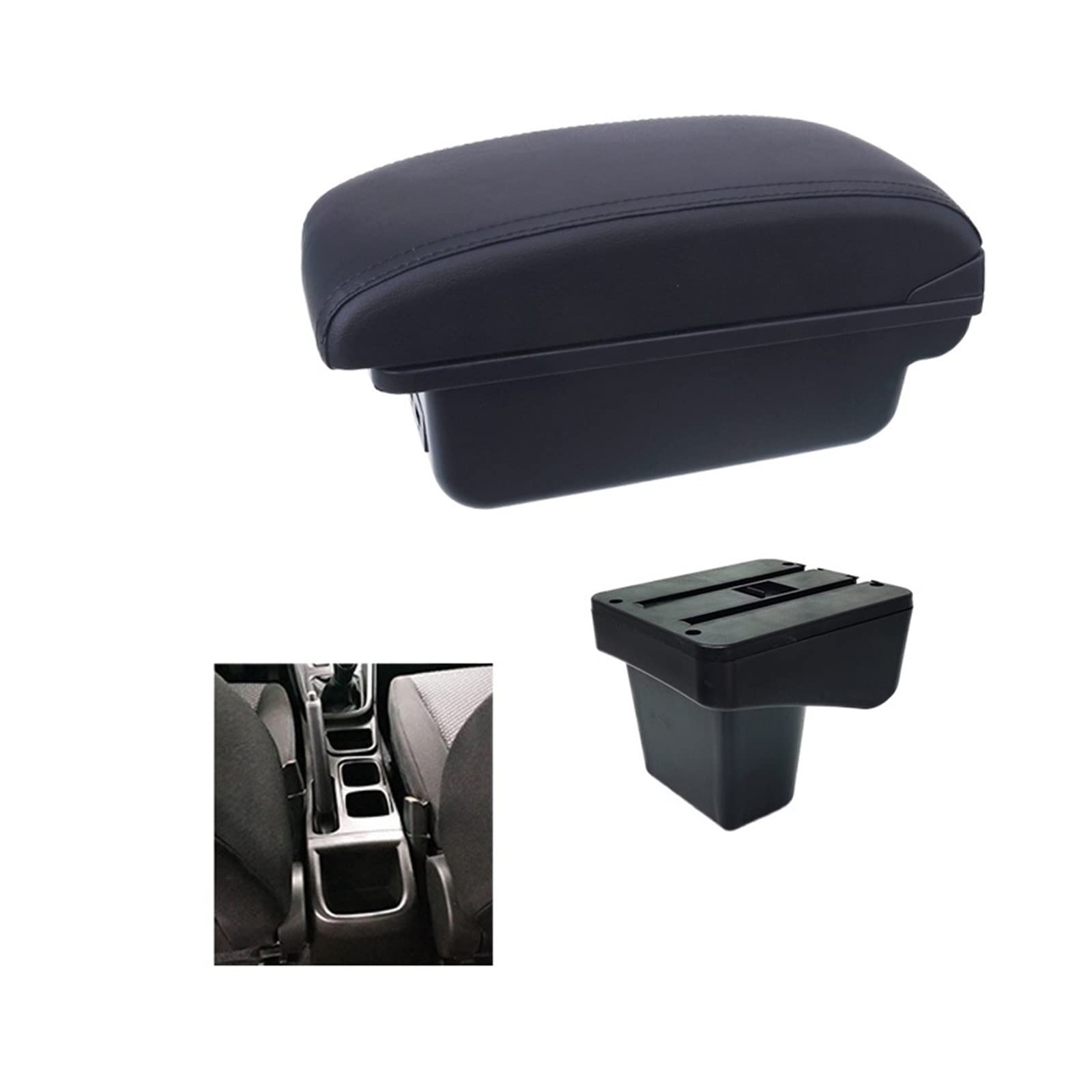 Kompatibel for Suzuki Vitara Armlehnenbox, Innen-Nachrüstteile, spezielles Auto-Center-Speicher-Zubehör, Modifikation, USB, einfach zu installieren(B2 Black line 3USB) von XWBTRQLK