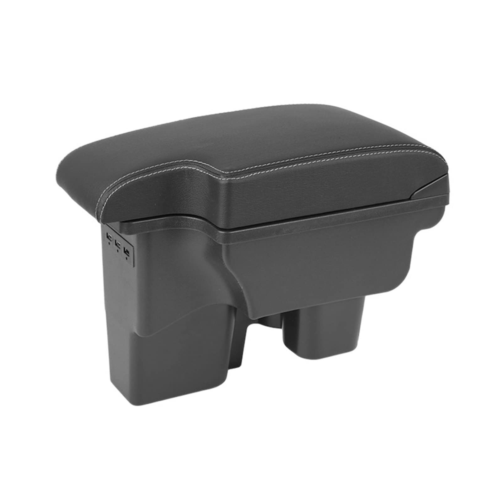 Kompatibel for Toyota Hilux Armlehne Box Retrofit Auto Armlehne Box Lagerung Inhalt Versenkbare Lade USB Auto Zubehör(Black white line) von XWBTRQLK