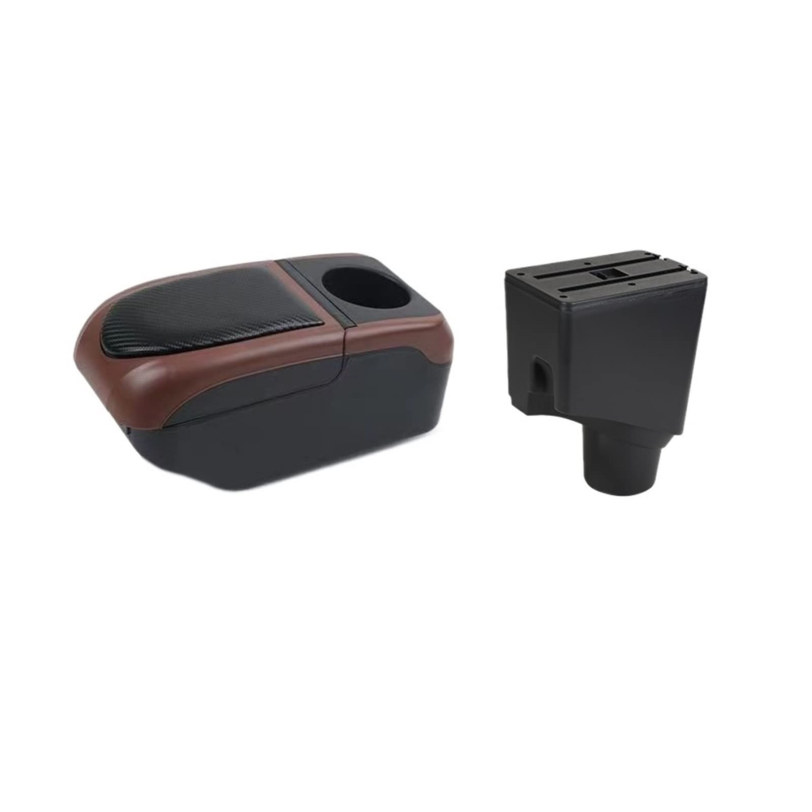 Kompatibel for Toyota Yaris Armlehne Box Hybrid Auto Armlehne Box 2015 2016 2017 2018 2019 2020 2021 2022 Lagerung box USB(Black-coffee) von XWBTRQLK
