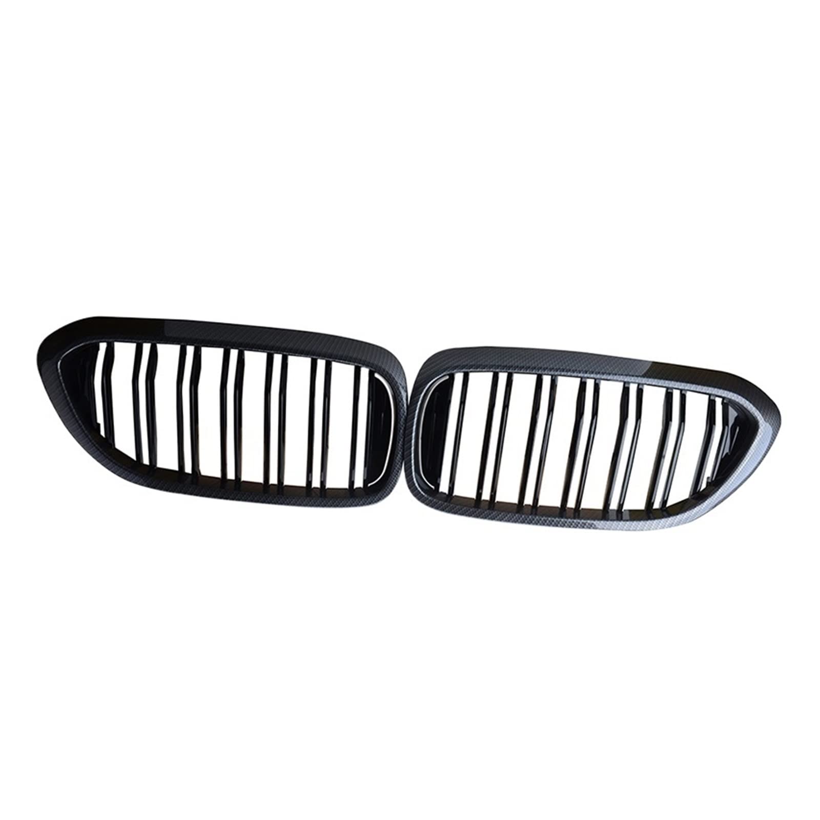 Kompatibel für 5er BMW G30 G38 525i 528i 530i 540i 2017–2020 Doppelte schwarze Lamellen-Frontstoßstange Nierengrill Lufteinlassgrill Dekoration(Carbon black) von XWBTRQLK