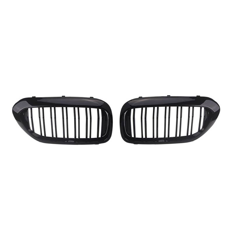 Kompatibel für 5er BMW G30 G38 525i 528i 530i 540i 2017–2020 Doppelte schwarze Lamellen-Frontstoßstange Nierengrill Lufteinlassgrill Dekoration(GlossyBlack) von XWBTRQLK