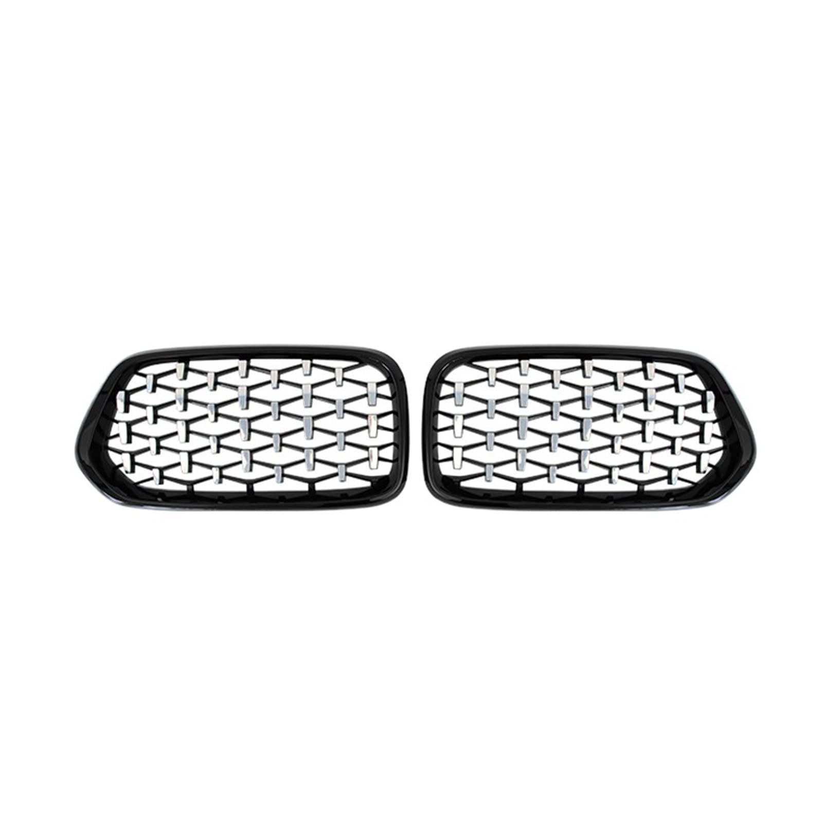 Kompatibel für BMW X2 F39 Auto Frontstoßstange Nierengrill Diamant Racing Grill Glanz Schwarz Gitter Grills Trim 2018-2022 ABS Neues Zubehör(Black Silver) von XWBTRQLK