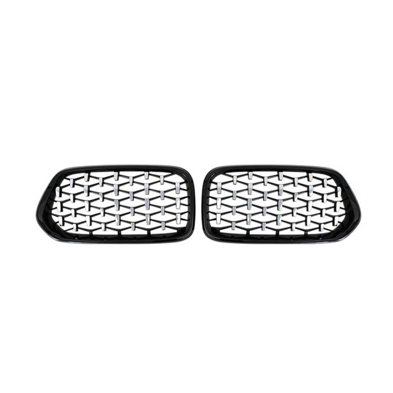 Kompatibel für BMW X2 F39 Auto Frontstoßstange Nierengrill Diamant Racing Grill Glanz Schwarz Gitter Grills Trim 2018-2022 ABS Neues Zubehör(Black Silver) von XWBTRQLK