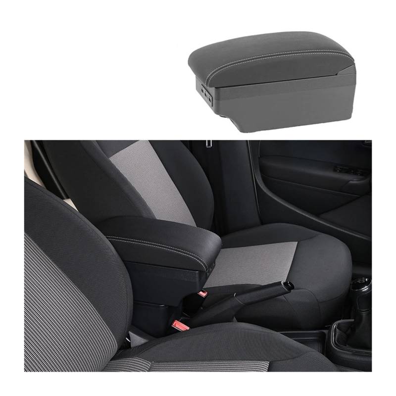 Kompatibel mit VW Polo Armlehnenbox 2019–2022. for Polo Auto-Armlehnenbox, interne Modifikation, USB-Ladeaschenbecher, Autozubehör(B3-black white 7 usb) von XWBTRQLK