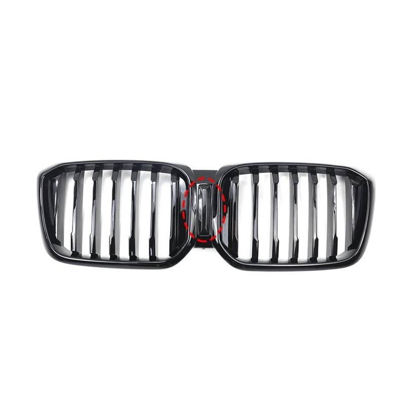Kühlergrill, Nierengrill, Doppellamelle, kompatibel für BMW X3 X4 G01 G02 LCI 2022+, glänzend schwarz, Renngrills, Auto-Styling-Zubehör(1-Slat without hole) von XWBTRQLK