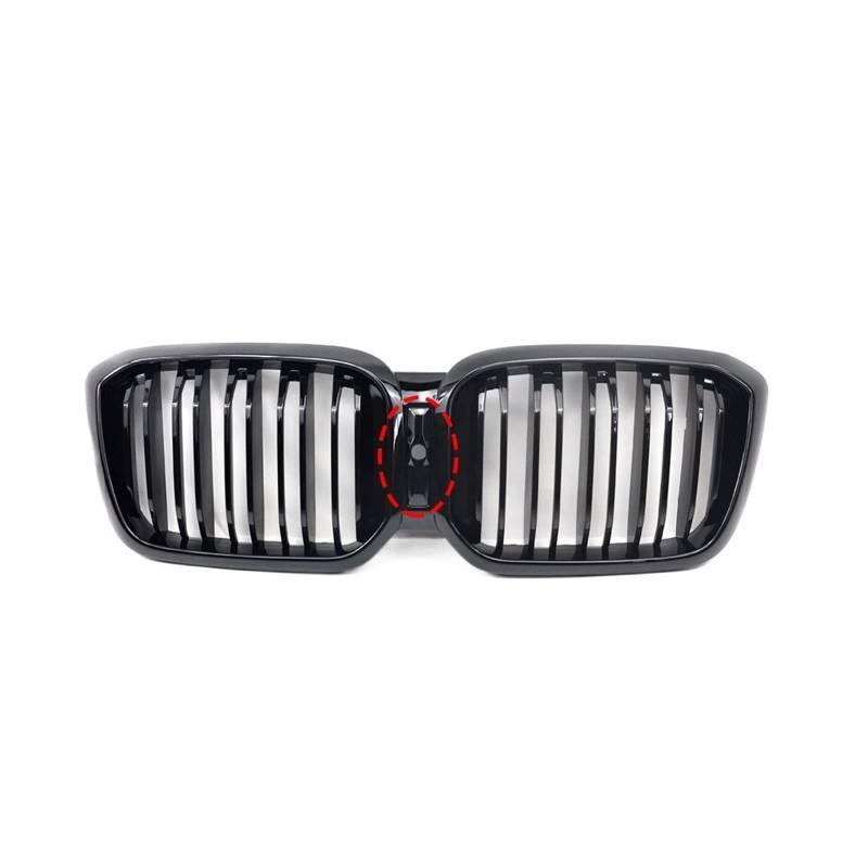 Kühlergrill, Nierengrill, Doppellamelle, kompatibel für BMW X3 X4 G01 G02 LCI 2022+, glänzend schwarz, Renngrills, Auto-Styling-Zubehör(2-Slat with hole) von XWBTRQLK