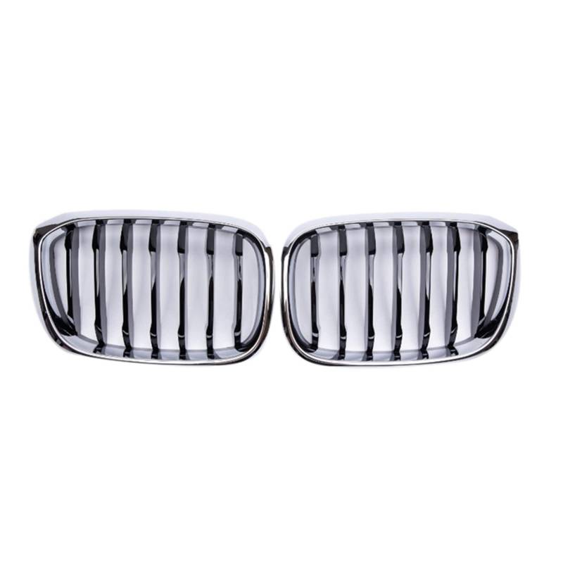 Kühlergrill Niere Grill Doppel Lamellen Kompatibel Für BMW G01 G02 G08 X3 X4 Matt Glänzend Schwarz Racing Grills(Black and Sliver) von XWBTRQLK