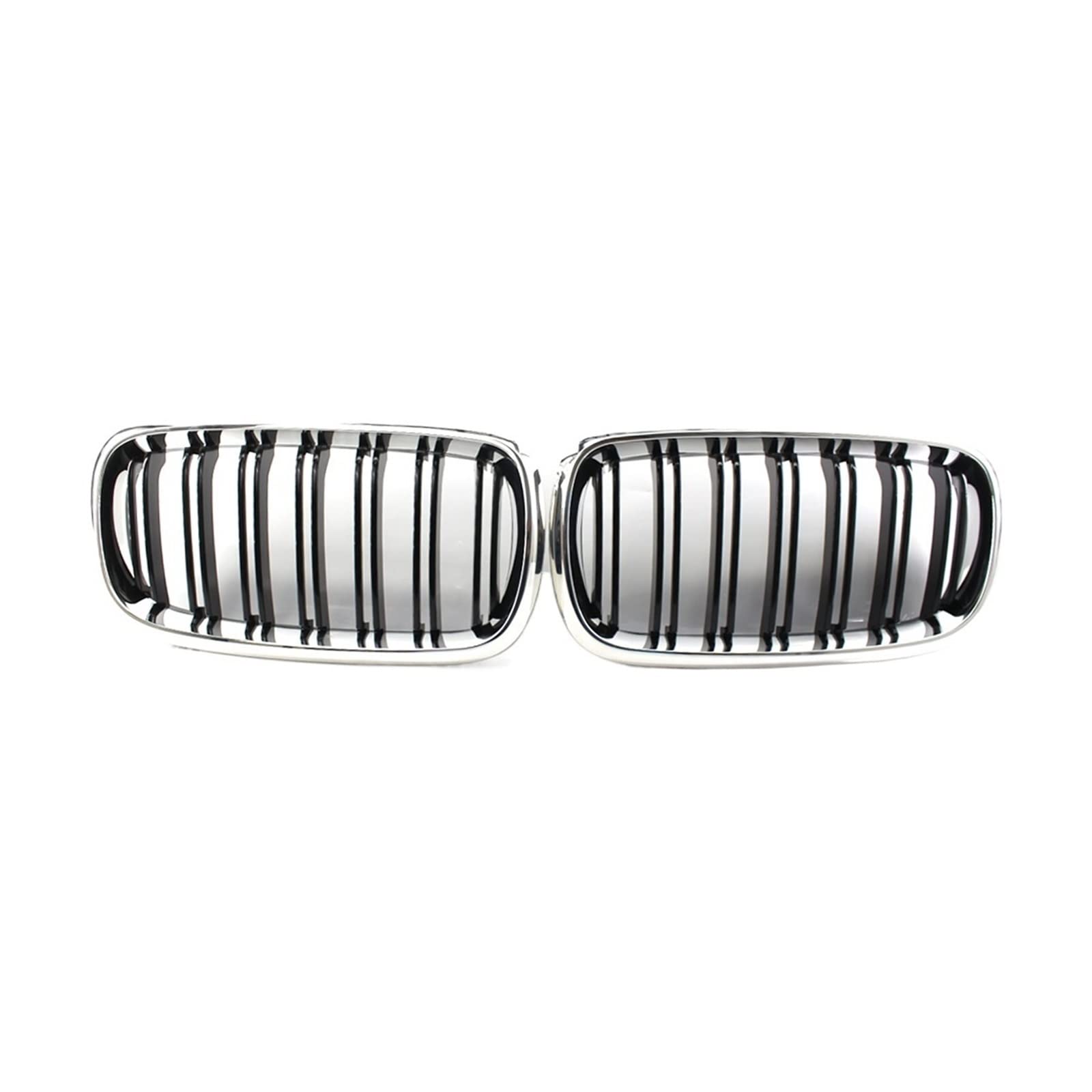 Kühlergrill kompatibel für BMW F15 X5 14–17, schwarze Finne, Frontnase, Doppellinie, 2 Stück/Set von XWBTRQLK
