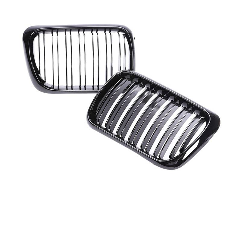 MM Sport Nierengrill für die Frontstoßstange, Doppellamellen, M-Farbe, Schwarzglänzend, MM Tech Grills Facelift, kompatibel mit BMW 3er-Serie E36 LCI 1997 1998 1999(Dual Gloss Black) von XWBTRQLK