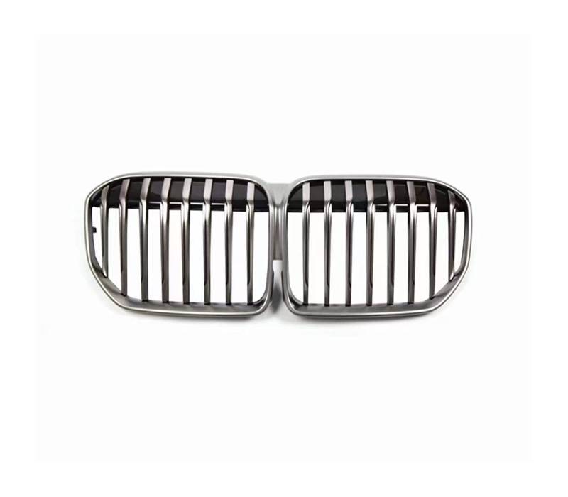 Nebelscheinwerferrahmen, Fangzahn-Dekorationsrahmen, Ceriumgrau, mittelgroße Netz-Rückspiegelabdeckung, passend für BMW 7er G12 2020+(Car grille) von XWBTRQLK