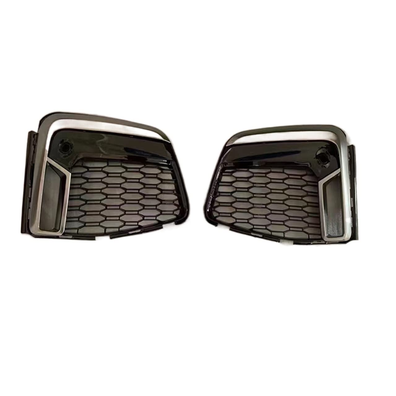 Nebelscheinwerferrahmen, Fangzahn-Dekorationsrahmen, Ceriumgrau, mittelgroße Netz-Rückspiegelabdeckung, passend für BMW 7er G12 2020+(Fog lamp frame) von XWBTRQLK